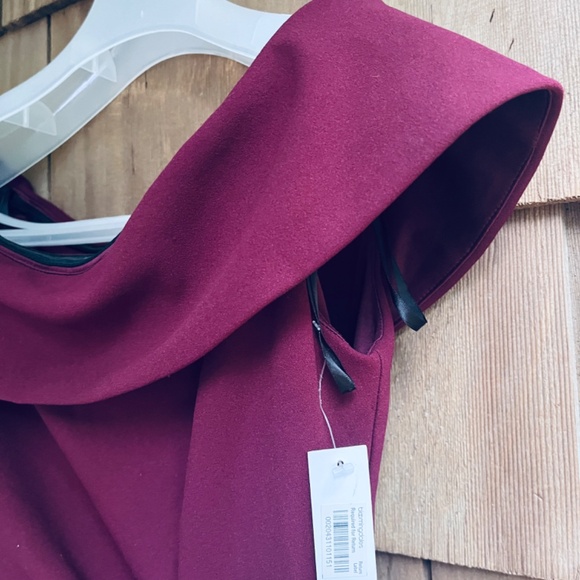 Aqua Off-the-Shoulder Asymmetrical Draped  Bustier Burgundy Cocktail Dress 8 - Picture 3 of 10